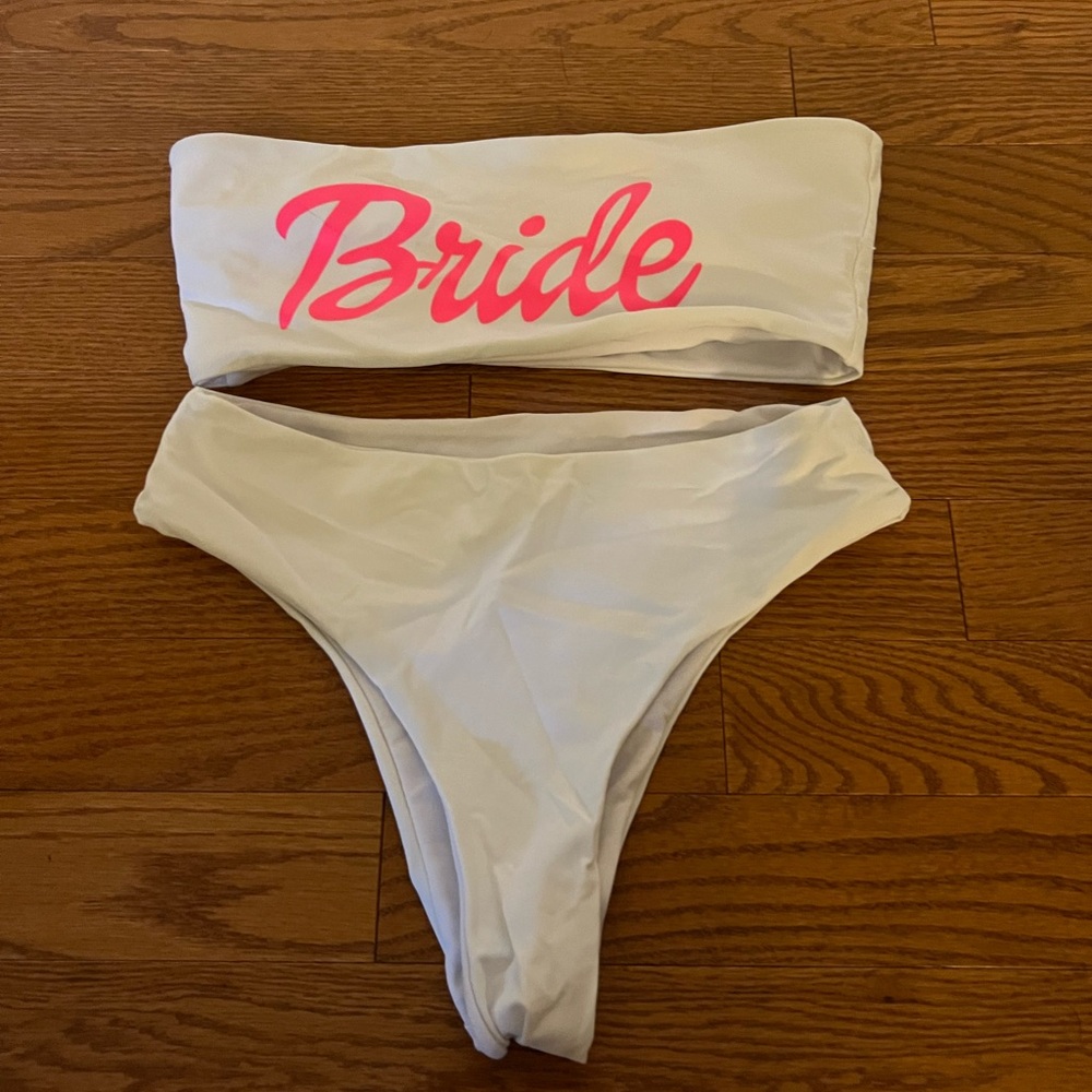 Barbie theme white Bride bikini